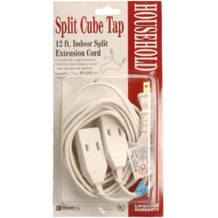 Coleman Cable 09418 12 Ft. 16 By 2 Split Cube Tap Extension Cord